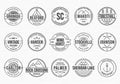 Vintage badge, label or logo set. Retro stamp or seal design isolated on the grunge background. Royalty Free Stock Photo